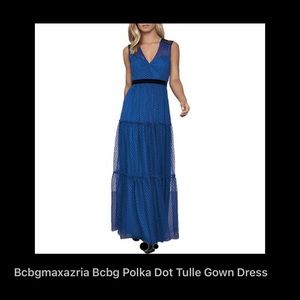 NWT BCBG Polka Dot Tulle Gown